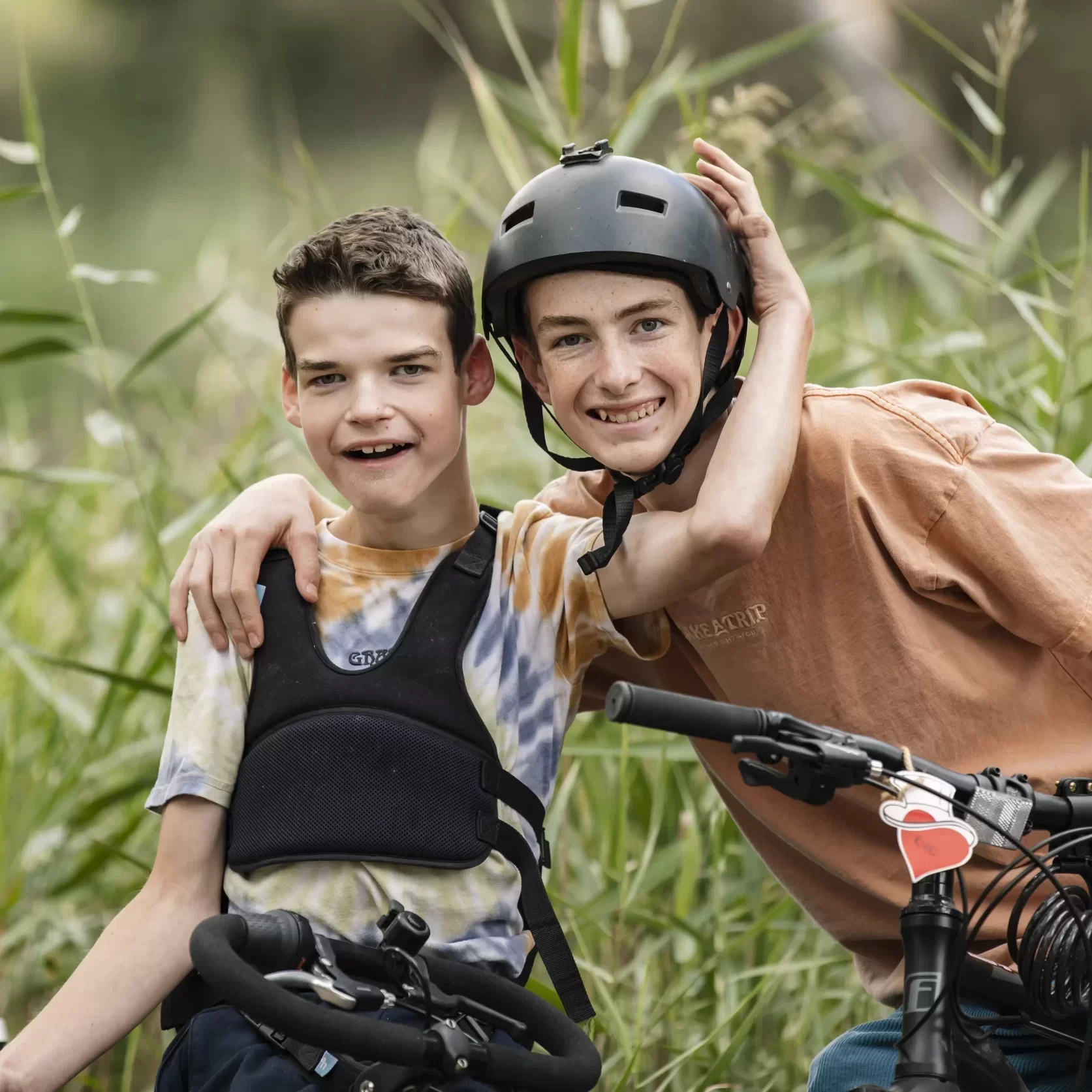 Variety grant recipients with their accessible bikes
